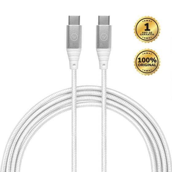 Imagem de Cabo USB-C para USB-C Hard iWill Trançado Duplo 1,2M Branco