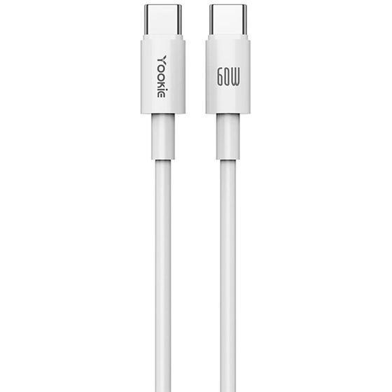 Imagem de Cabo USB-C para USB-C Yookie CB33 PD 60W (2 Metros) - Branco