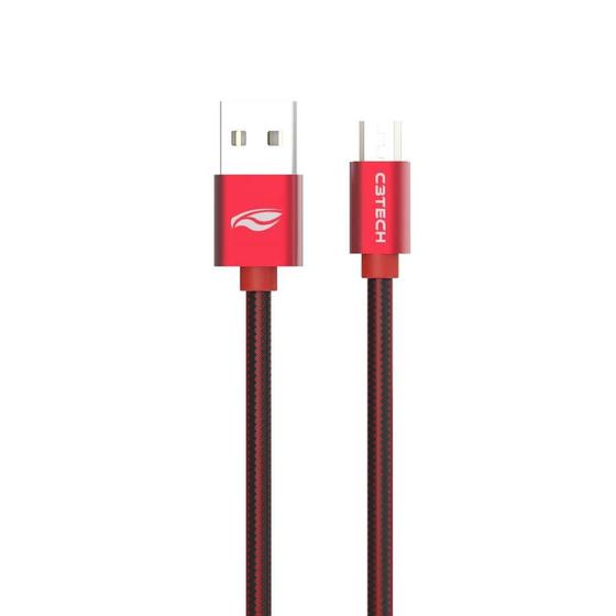 Imagem de Cabo Usb C3Tech Cb-200Rd Micro Usb 2,0A 2M Vermelho