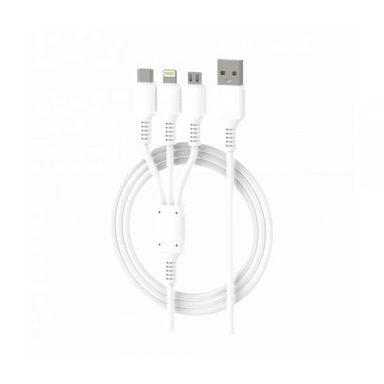 Imagem de Cabo USB Charge 3IN1 Mega Star CH013B Branco