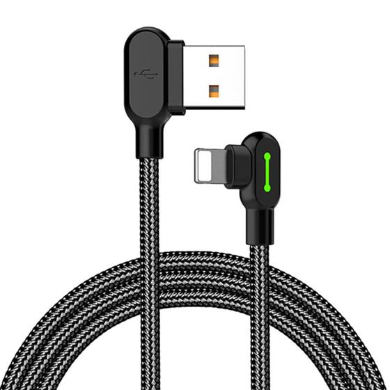 Imagem de Cabo Usb Com Led Carregador Para Lightning 3 Metros 90º Mcdodo