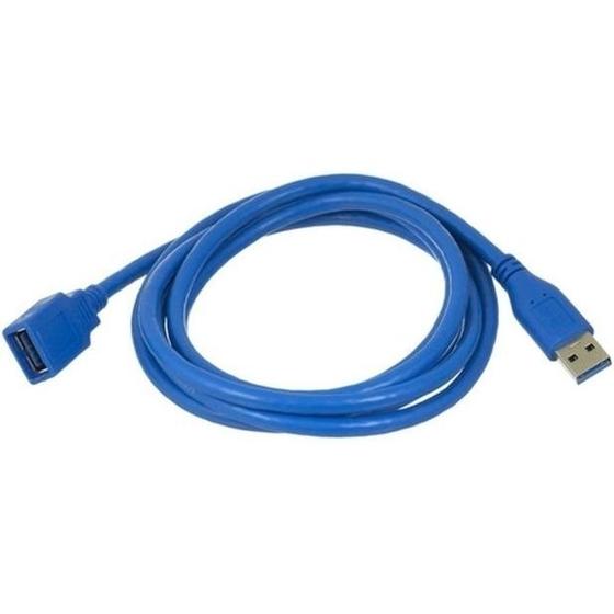 Imagem de Cabo USB Extensor 2M 3.0 Azul Microfins