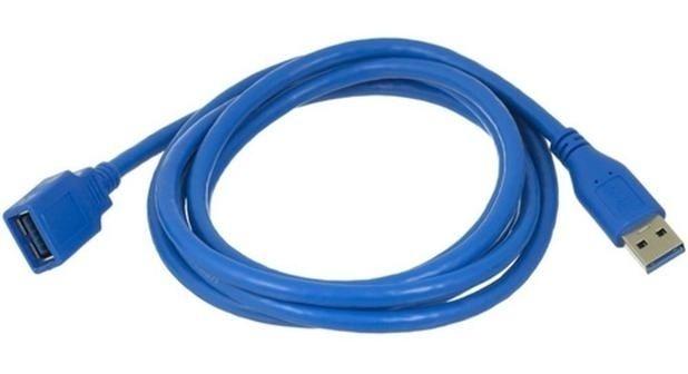 Imagem de Cabo USB Extensor 2M 3.0 Azul Microfins