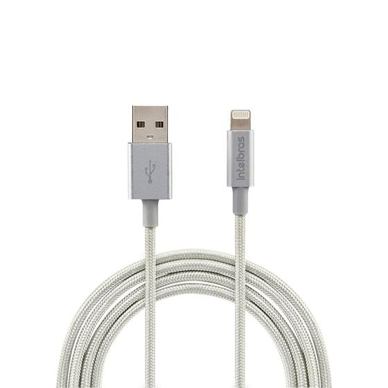 Imagem de Cabo USB - Lightning 1,5m nylon branco Intelbras EUAL 15NB
