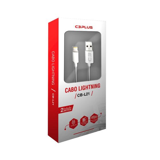 Imagem de Cabo usb-lightning 2m 2a cb-l21wh c3plus