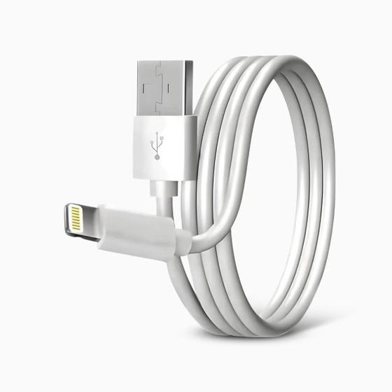 Imagem de Cabo USB Lightning Branco 1 metro compativel IOS