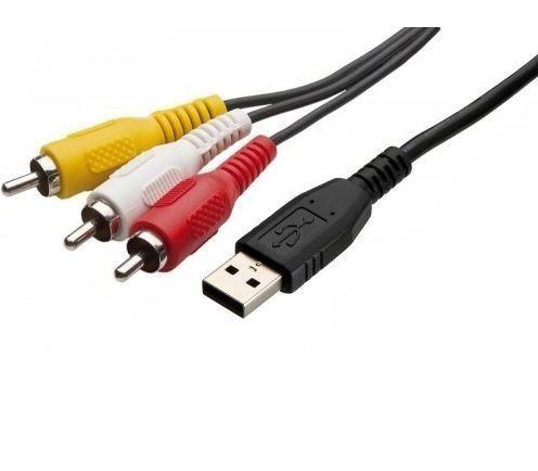 Imagem de Cabo usb macho para rca av 3 vias áudio e vídeo