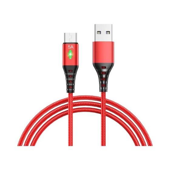 Imagem de Cabo USB Micro-USB com LED - Carregamento Rápido 5A para Huawei, Samsung, Xiaomi e Outros Android
