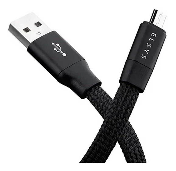 Imagem de Cabo usb - micro usb compativel com android 1m nylon elsys preto
