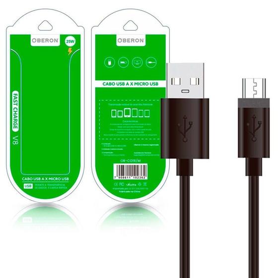 Imagem de Cabo Usb Micro Usb Para Celular Dados E Carga 1,8 Metros 25W