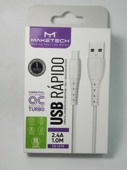 Imagem de Cabo USB Micro USB V8 1 Metro 2.4A  CA-127A Maketech