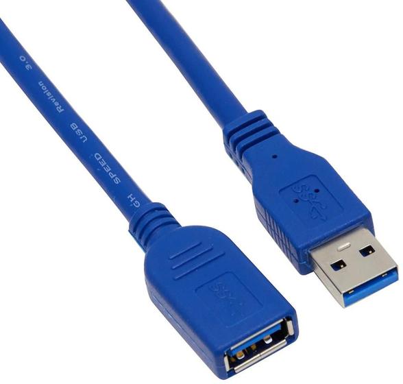 Imagem de Cabo USB Multilaser 3.0 Macho Fêmea 1,8m WI210 - Azul