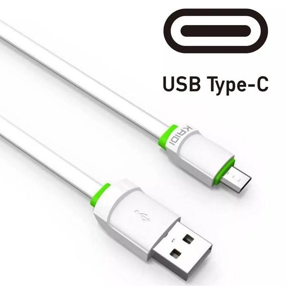 Imagem de Cabo USB Original Kaidi para Android Carregamento E Dados 2.4A 1M - Tipo C