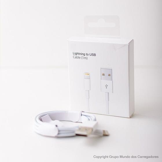 Imagem de Cabo USB Original Turbo 1 Metro Lightning Branco Compativel com Iphone5-6-6s-7-8-X-XR-11-12/ipad