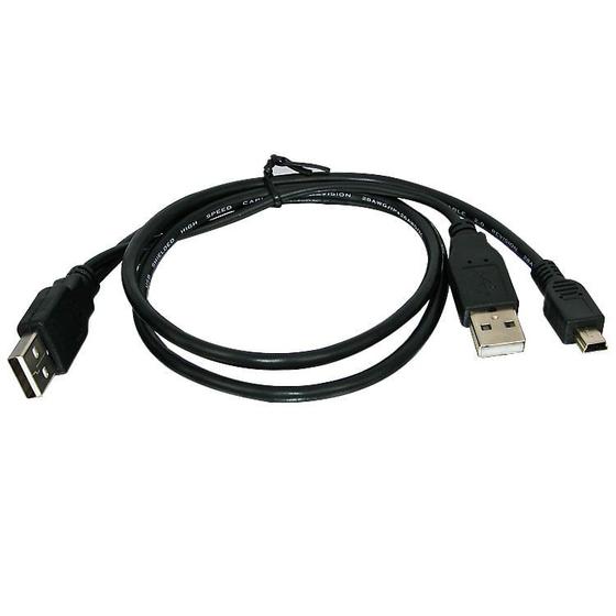 Imagem de Cabo USB para HD Externo - 2 USB x 1 Mini USB