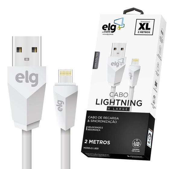 Imagem de Cabo Usb Para Lightning L820 Branco 2 Metros ELG