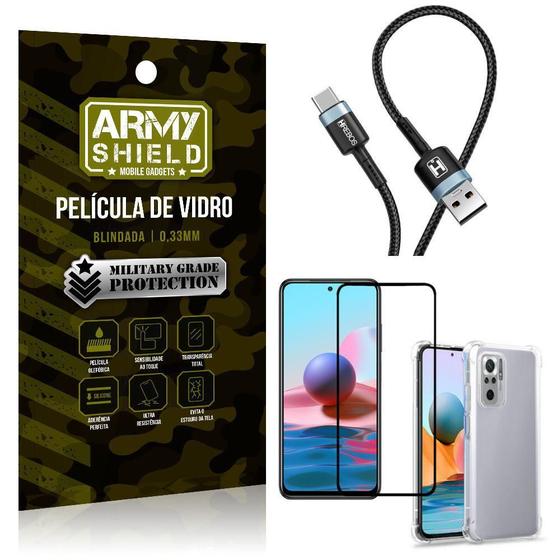 Imagem de Cabo Usb Para Tipo C Redmi Note 10S + Capinha + Película 3D