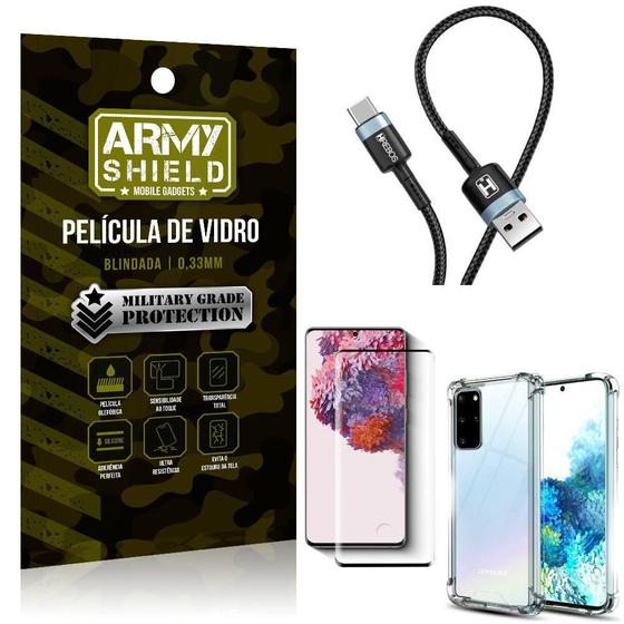 Imagem de Cabo Usb Para Tipo C Samsung S20 Plus + Capa + Película 3D