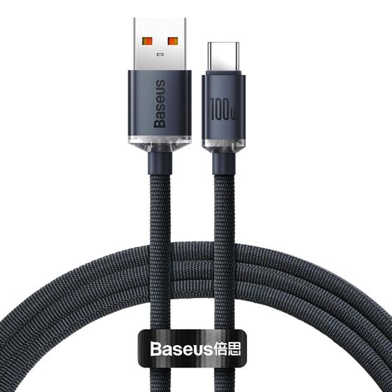 Imagem de Cabo USB para USB C Baseus Crystal Shine Series 100W 1.2m Preto
