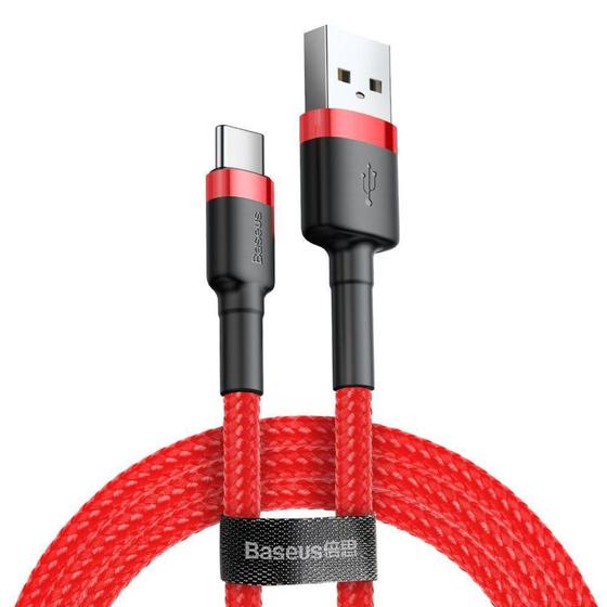 Cabo Usb Para Usb Tipo C Baseus Reforçado 3A 3 metros Turbo Vermelho Menor preço em Cabo Usb Para Usb Tipo C Baseus Reforçado 3A 3 metros Turbo Vermelho