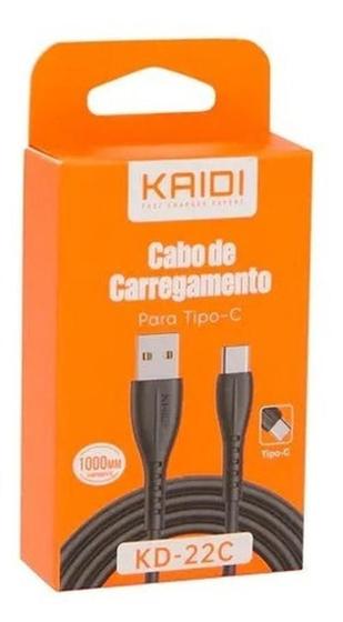 Imagem de Cabo USB Tipo C 2.4A 1m Kaidi - Preto