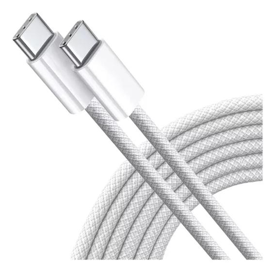 Imagem de Cabo USB Tipo-C 2m nylon Trançado Tipo C Branco