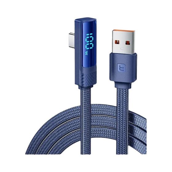 Imagem de Cabo USB Tipo C 90 Graus com Carregamento Rápido (66W/100W) - Huawei, P50, P40, Honor, OnePlus, Poco