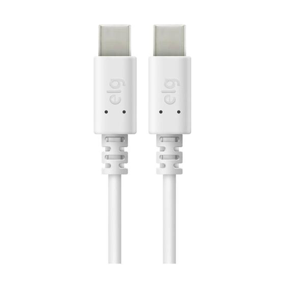 Imagem de Cabo USB Tipo-C ELG Branco 2m - TC2TC2M