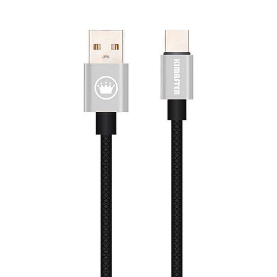 Imagem de Cabo USB Tipo C Emborrachado Texturizado Kimaster Prata