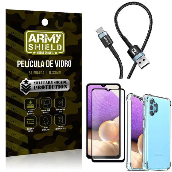 Imagem de Cabo Usb Tipo C Hs-302 Samsung A32 5G+Capinha+Película 3D