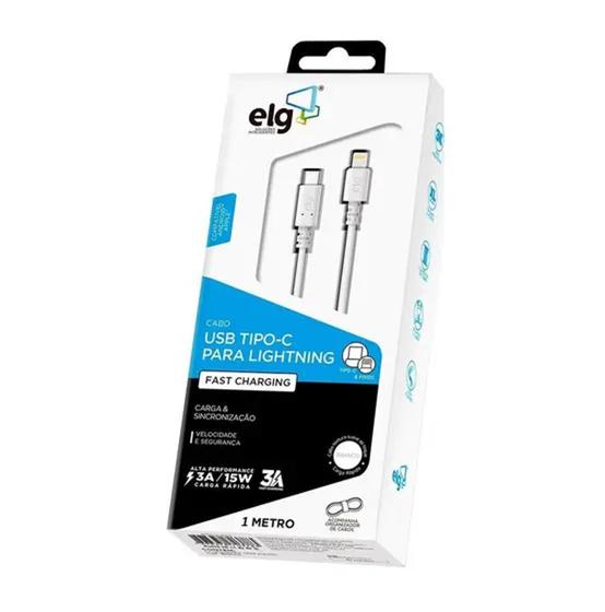 Cabo usb tipo c para lightning 3a 15w recarga e sincronizacao 1.0 mt