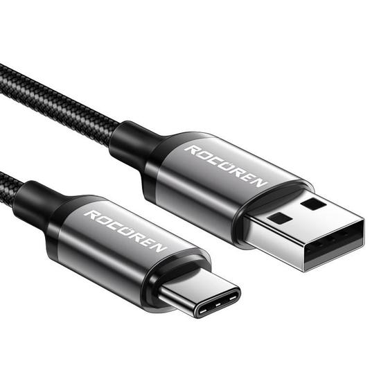 Imagem de Cabo USB Tipo C Rocoren Retro Series Fast Charge USB A para C 3A 1M - RCPBAT-RT0G