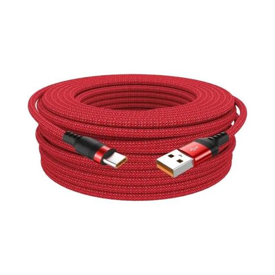 Imagem de Cabo USB Tipo C Trançado - Extensão de 1m a 8m - Compatível com Samsung, Huawei, Xiaomi, Switch, Sony e PS5