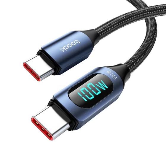Imagem de Cabo Usb Tipo-c Usb-C Pd Carreg Rápido100w 5a Led Display 1m