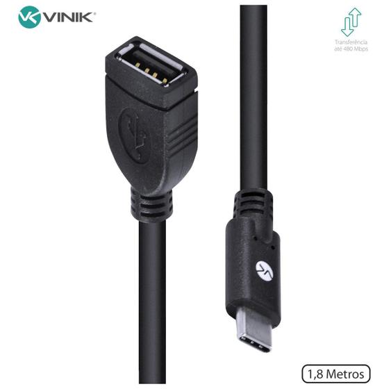 Imagem de Cabo usb tipo c x extensor usb a femea 2.0 1.8m c20uaf2