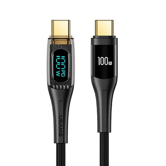 Imagem de Cabo Usb Usams Usb C Pra Usb C Pd 100W 2 Metros Preto