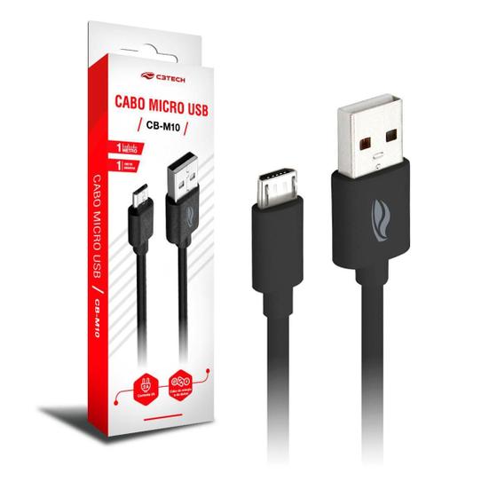 Imagem de Cabo Usb X Micro Usb C3Tech Cb-M10Bk, 1M, 2A, Preto