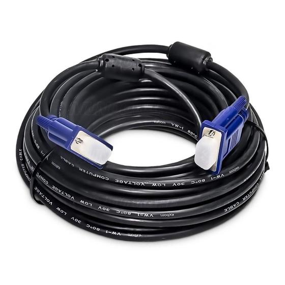 Imagem de Cabo VGA 15 metros para Monitor com Filtro Contra Interferência Exbom CBX-MVGA150