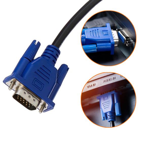 Imagem de Cabo Vga 1,5m Para Monitor, Macho Lcd, Pc Projetor Vga x Vga com filtro