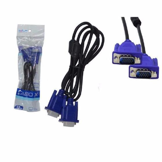 Cabo Vga Para Monitor 1,5m Cbx-mvga15 Preto Exbom Menor preço em Cabo Vga Para Monitor 1,5m Cbx-mvga15 Preto Exbom