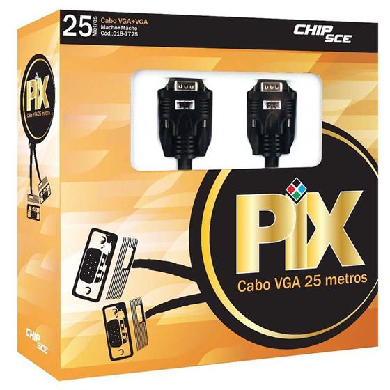 Imagem de Cabo Vga + Vga Com Filtro 25M Preto 018-7725 Chipsce