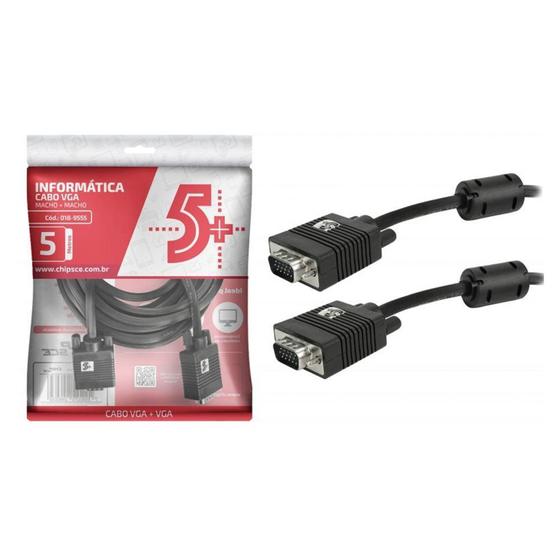 Imagem de Cabo VGA + VGA Com Filtro Preto 018-9555 5+