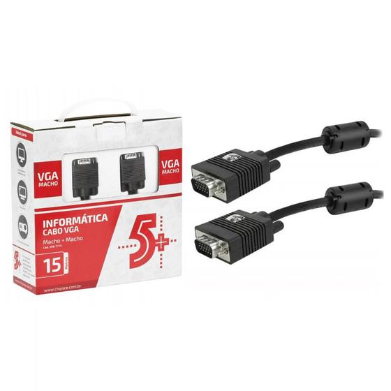 Imagem de Cabo VGA + VGA com Filtro Preto 15,0m 018-7715 5+