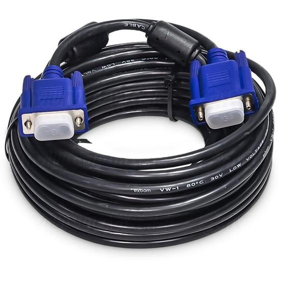 Imagem de Cabo Vga X Vga Com Filtro Saquinho 10 Metros Azul