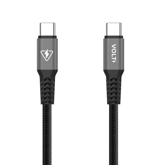 Imagem de Cabo Volt Metal Pro Usb-c Duo Fibra De Aramida Preto 1,5 M