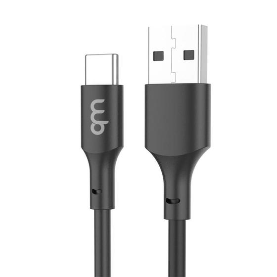 Imagem de Cabo WB USB-A e USB-C 1 metro 30W nylon trançado compatível com Android
