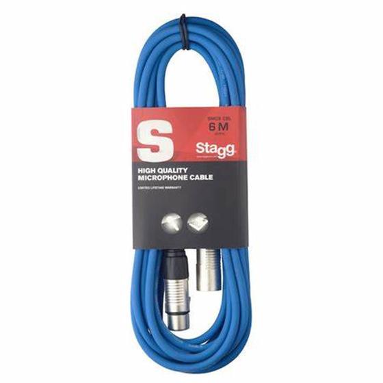 Imagem de Cabo XLR/XLR Microfone Mesa De Som Stagg 6 Metros SMC6 Azul