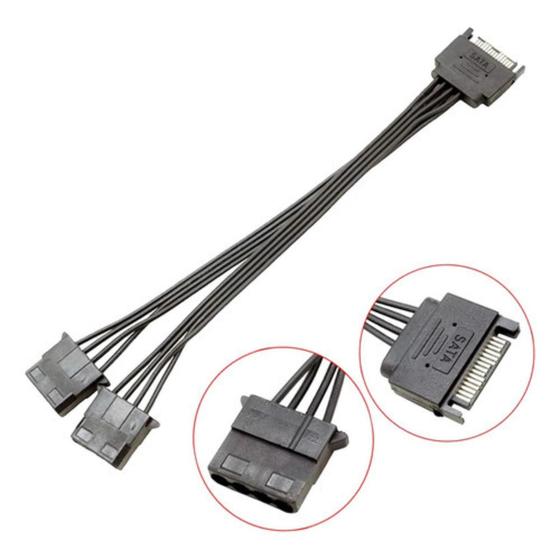 Cabo Y Extensão Adaptador 1 Sata Macho 2 Ide Molex Fêmea - Shopmm ...