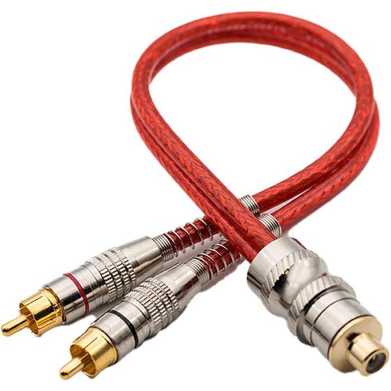 Imagem de Cabo Y Prime Plug Metal Transp Vermelho 2 Macho 1 Femea