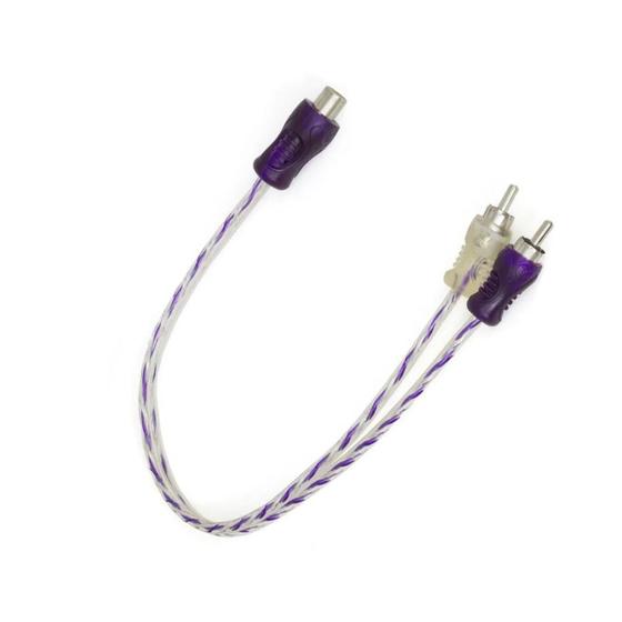 Imagem de Cabo Y Roxo Com Prata Injetado Transparente 4mm 1 Macho E 2 Fêmeas Revestimento Em Pvc Flexível Linha Svart